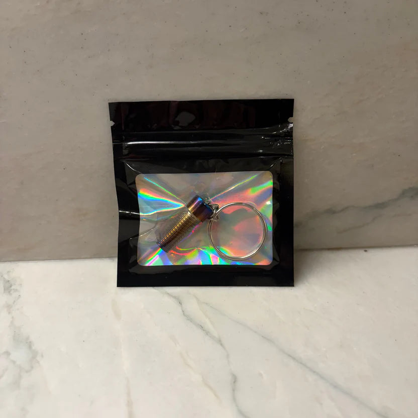 Large Burnt titanium keychain